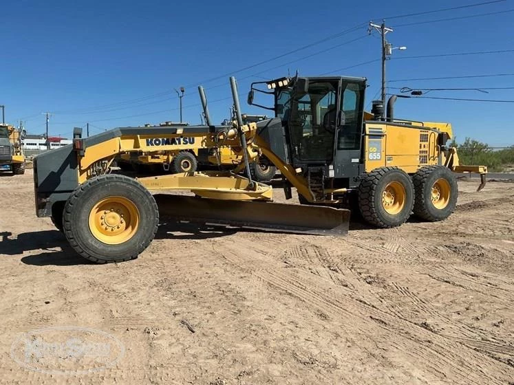 Side of used Komatsu Motor Grader